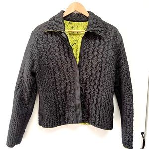 UbU Women's Reversible Crinkle Zippered Jacket, Size Large